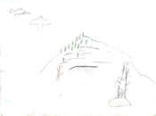 Sketch: mountian with trees
