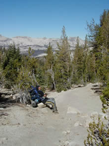 Photo: Dan relaxing next to trail