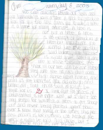Image: Sara's journal page