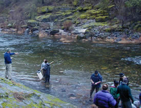 daniel in the river with the group