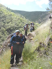 Susana and Nyande hiking
