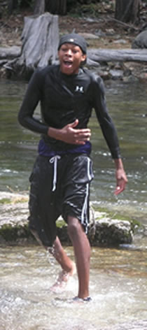 Chris in water