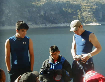 Joe, Rafa and Ricardo by water