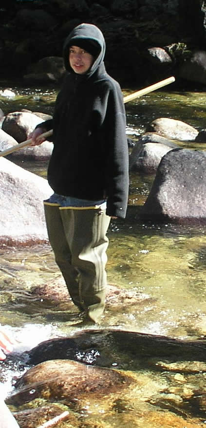 Miguel in the river
