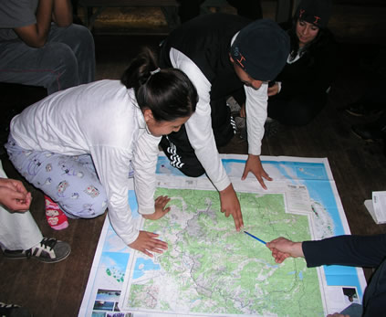 maria with map