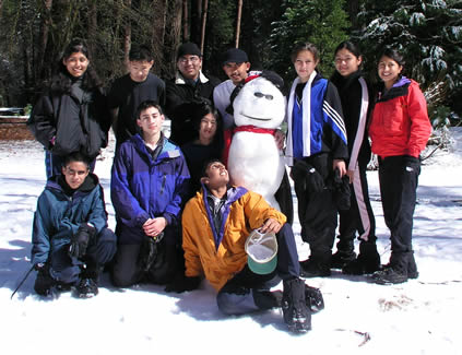group with snowman