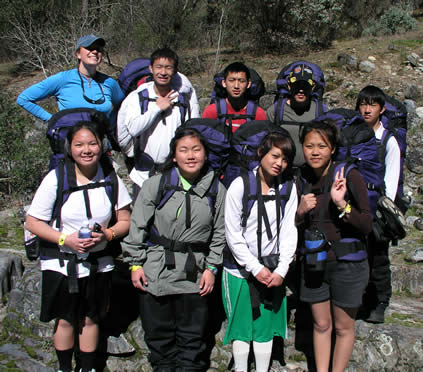 group with packs