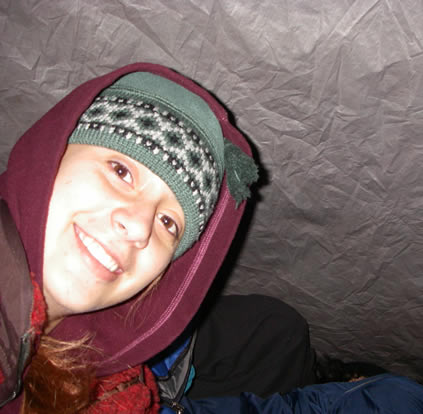 marcela in the tent