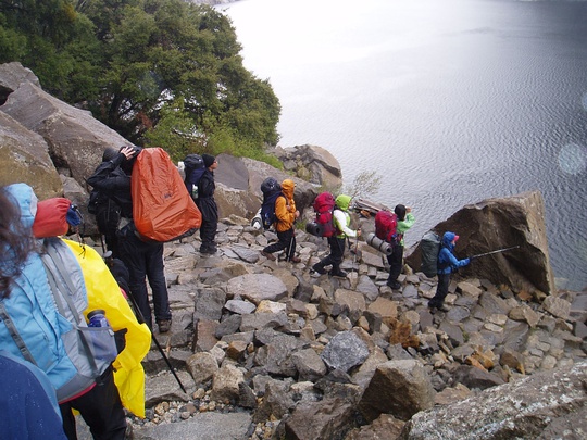 The group descends to Hetch Hetchy