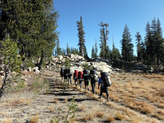 Group Hiking On Trail